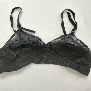 Vintage 40s Formaid Cone Bullet Black Bra 921B Petal Stitch
